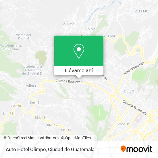 Mapa de Auto Hotel Olimpo