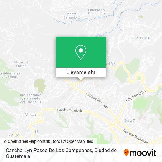 Mapa de Cancha 'Lyn' Paseo De Los Campeones