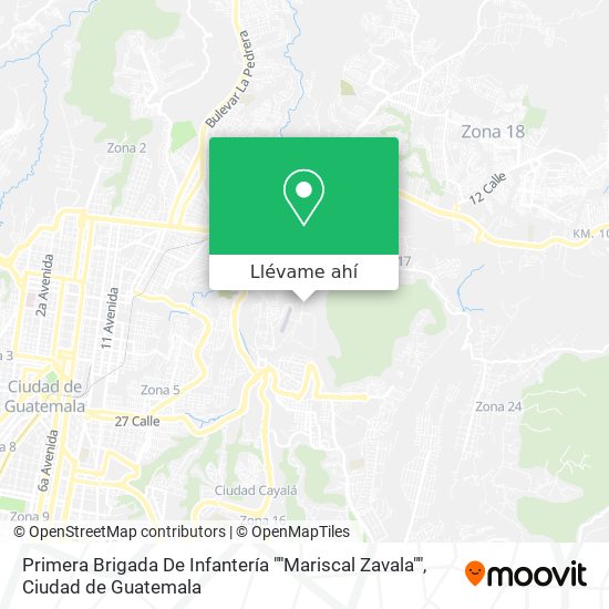 Mapa de Primera Brigada De Infantería ""Mariscal Zavala""