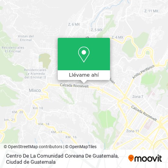 Mapa de Centro De La Comunidad Coreana De Guatemala