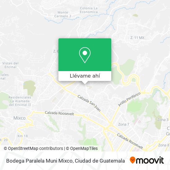 Mapa de Bodega Paralela Muni Mixco