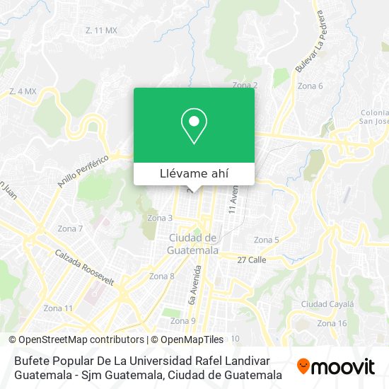 Mapa de Bufete Popular De La Universidad Rafel Landivar Guatemala - Sjm Guatemala