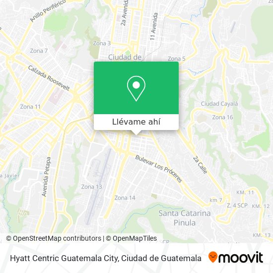 Mapa de Hyatt Centric Guatemala City