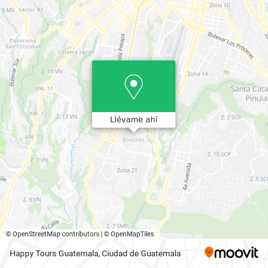 Mapa de Happy Tours Guatemala