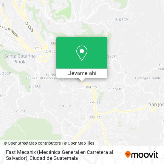 Mapa de Fast Mecanix (Mecánica General en Carretera al Salvador)