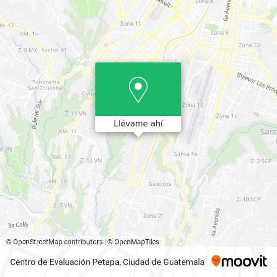 Mapa de Centro de Evaluación Petapa