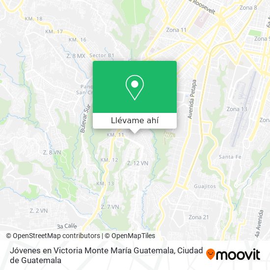 Mapa de Jóvenes en Victoria Monte María Guatemala