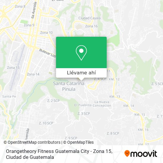 Mapa de Orangetheory Fitness Guatemala City - Zona 15