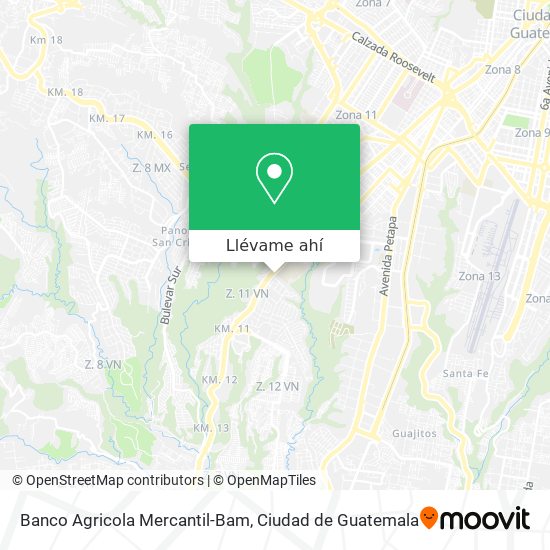 Mapa de Banco Agricola Mercantil-Bam