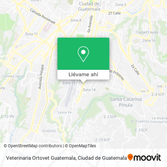 Mapa de Veterinaria Ortovet Guatemala