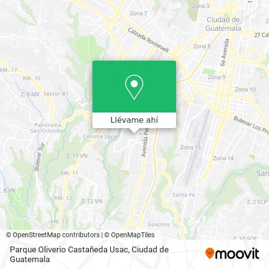 Mapa de Parque Oliverio Castañeda Usac