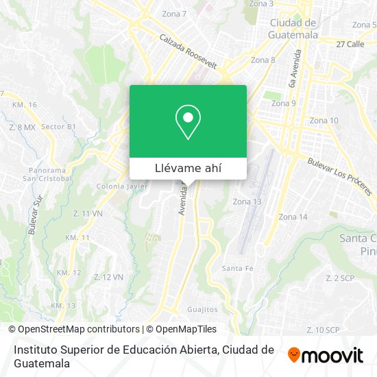 Mapa de Instituto Superior de Educación Abierta