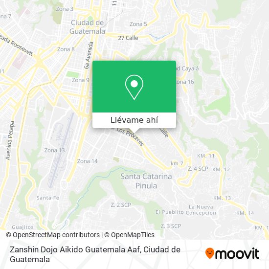 Mapa de Zanshin Dojo Aikido Guatemala Aaf