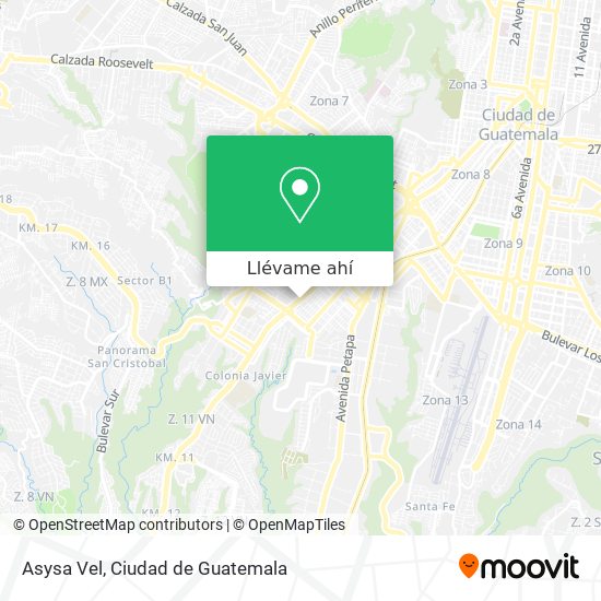 Mapa de Asysa Vel