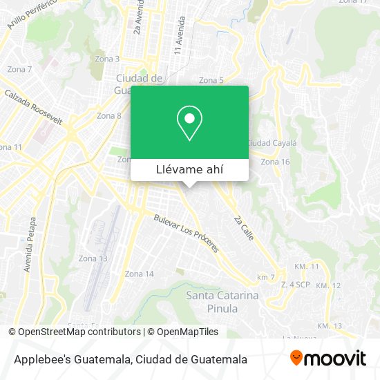 Mapa de Applebee's Guatemala