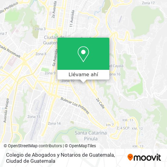 Mapa de Colegio de Abogados y Notarios de Guatemala