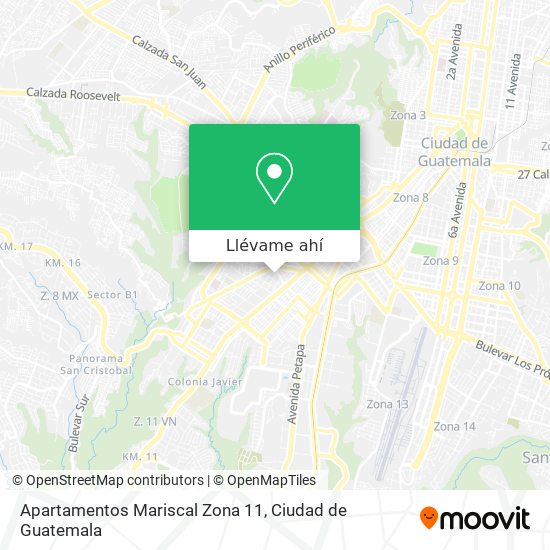 Mapa de Apartamentos Mariscal Zona 11