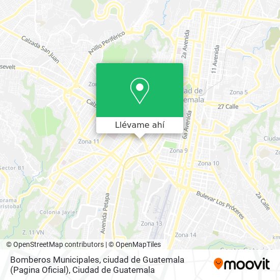 Mapa de Bomberos Municipales, ciudad de Guatemala (Pagina Oficial)