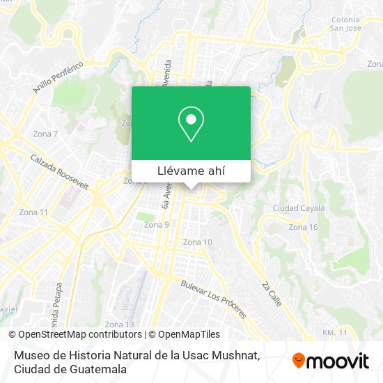 Mapa de Museo de Historia Natural de la Usac Mushnat