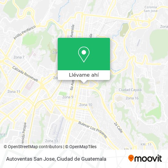 Mapa de Autoventas San Jose