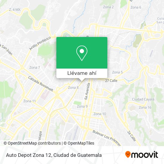 Mapa de Auto Depot Zona 12