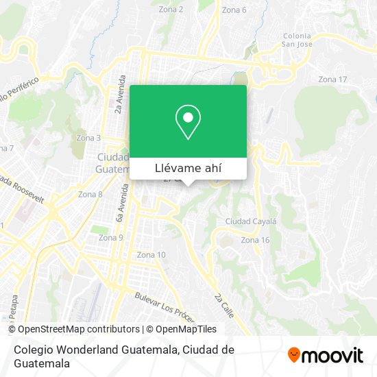 Mapa de Colegio Wonderland Guatemala