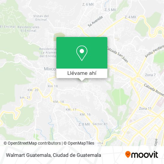 Mapa de Walmart Guatemala