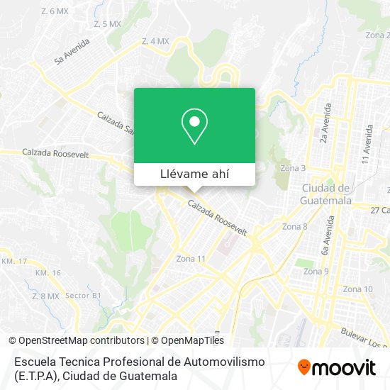 Mapa de Escuela Tecnica Profesional de Automovilismo (E.T.P.A)