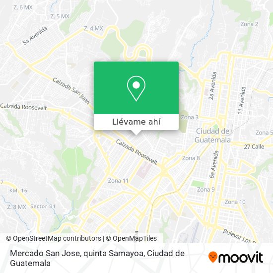 Mapa de Mercado San Jose, quinta Samayoa