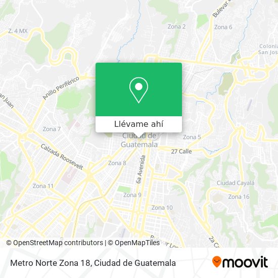 Mapa de Metro Norte Zona 18