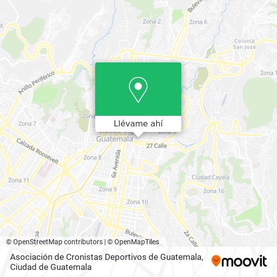 Mapa de Asociación de Cronistas Deportivos de Guatemala