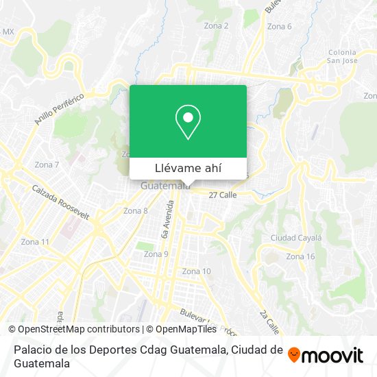 Mapa de Palacio de los Deportes Cdag Guatemala