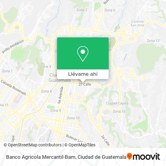 Mapa de Banco Agricola Mercantil-Bam