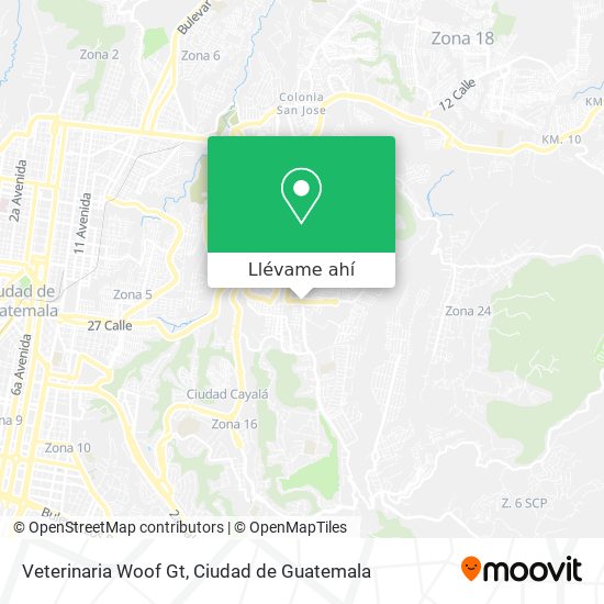 Mapa de Veterinaria Woof Gt