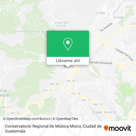 Mapa de Conservatorio Regional de Música Mixco