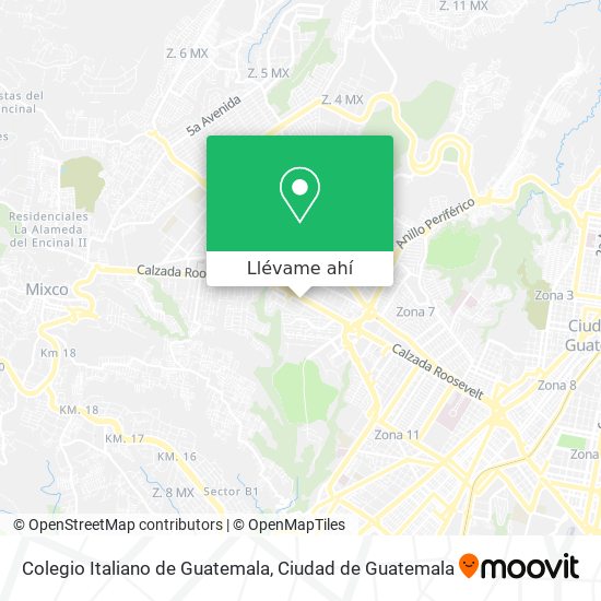 Mapa de Colegio Italiano de Guatemala