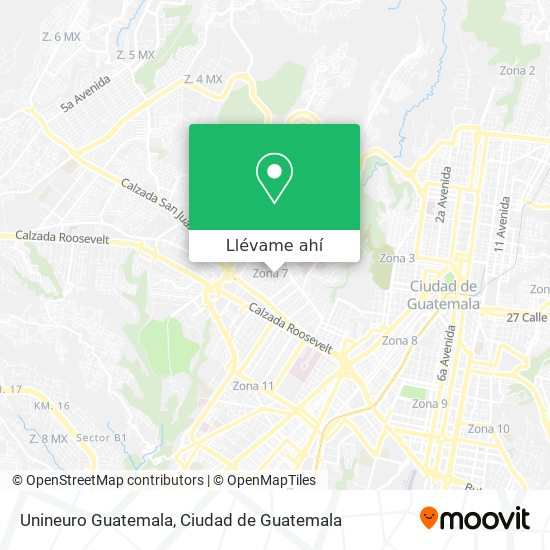Mapa de Unineuro Guatemala