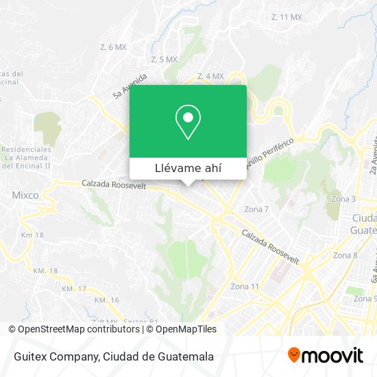 Mapa de Guitex Company