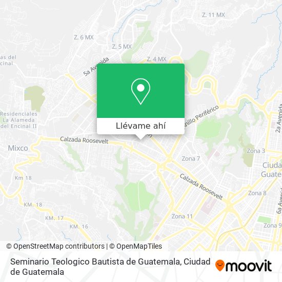 Mapa de Seminario Teologico Bautista de Guatemala