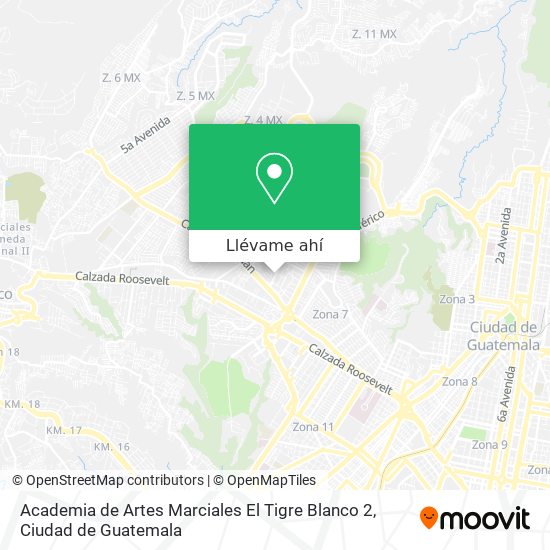 Mapa de Academia de Artes Marciales El Tigre Blanco 2