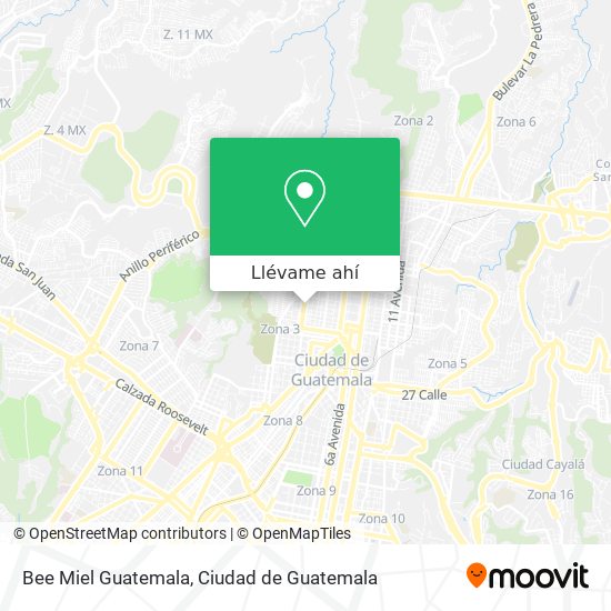 Mapa de Bee Miel Guatemala