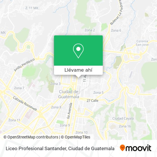 Mapa de Liceo Profesional Santander