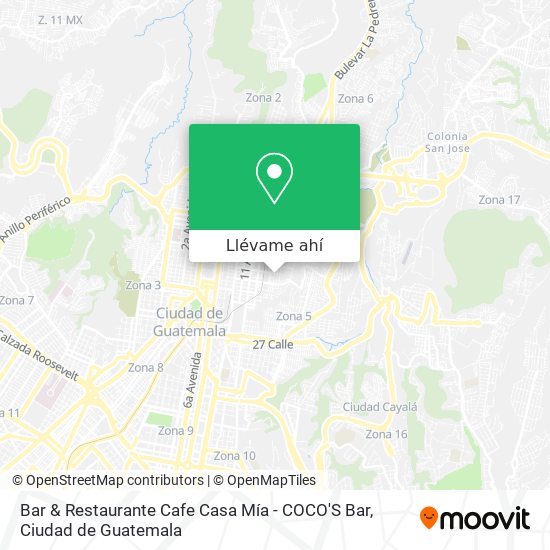 Mapa de Bar & Restaurante Cafe Casa Mía - COCO'S Bar