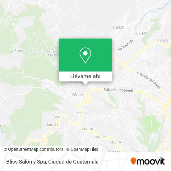 Mapa de Bliss Salon y Spa