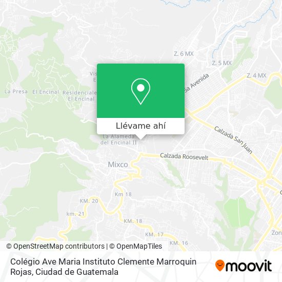 Mapa de Colégio Ave Maria Instituto Clemente Marroquin Rojas