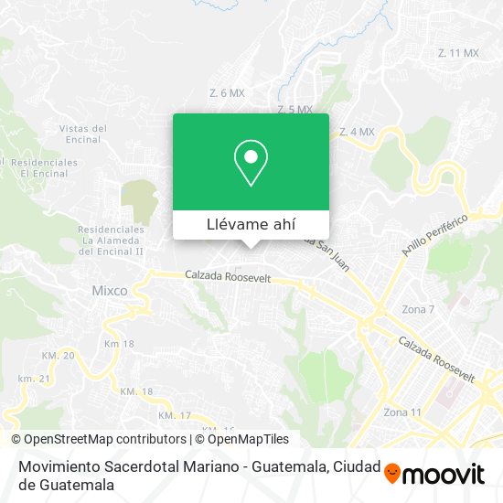 Mapa de Movimiento Sacerdotal Mariano - Guatemala