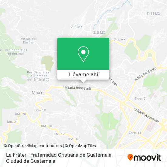 Mapa de La Fráter - Fraternidad Cristiana de Guatemala