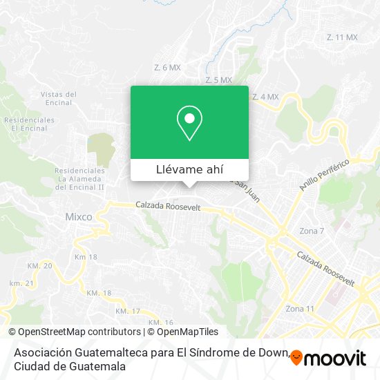 Mapa de Asociación Guatemalteca para El Síndrome de Down