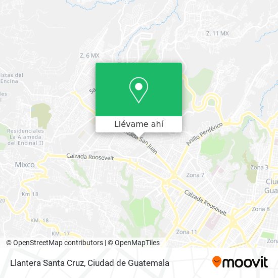 Mapa de Llantera Santa Cruz