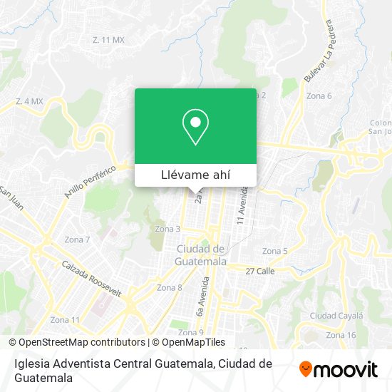 Mapa de Iglesia Adventista Central Guatemala
